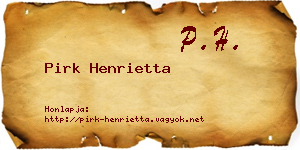 Pirk Henrietta névjegykártya
