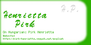 henrietta pirk business card